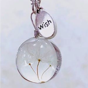 Dandelion seed "Wish" necklace.